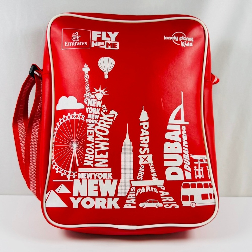 Emirates Fly With Me Lonely Planet Kids Red Messenger Bag Retro Aviation Collect